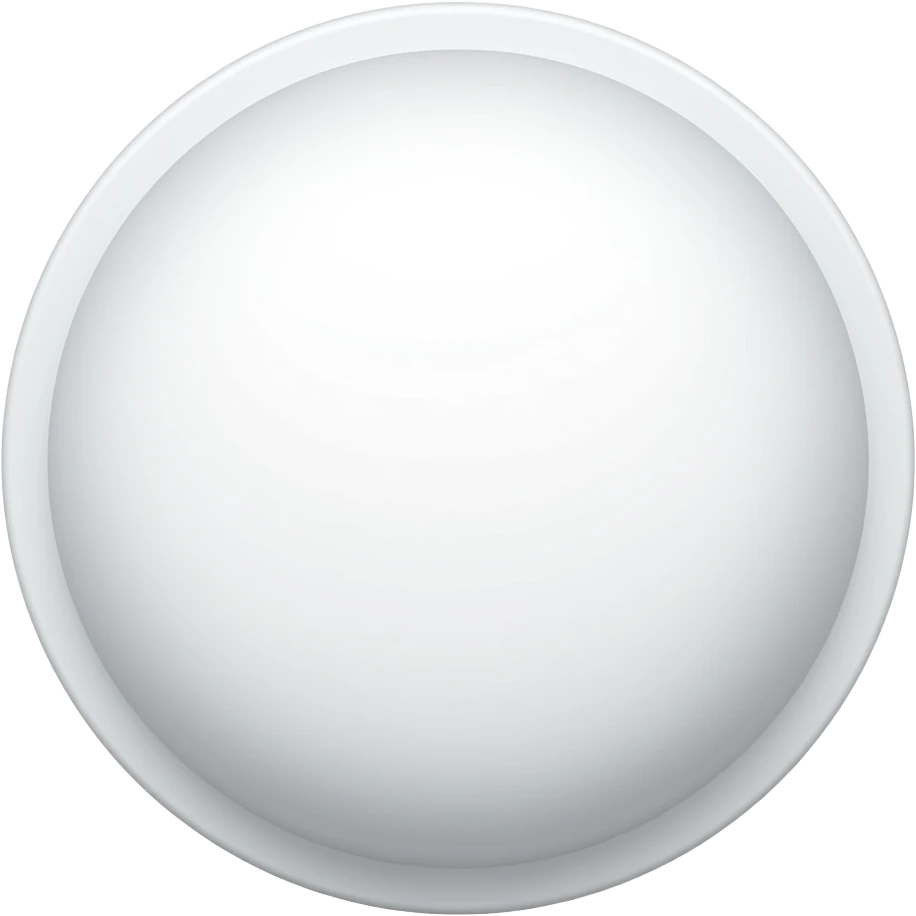 A round white pouch can made of matte white plastic, viewed from a slightly top-down angle. emoji