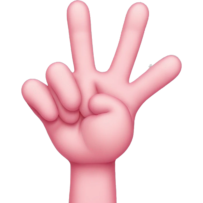 Three fingers crossed over, pinkie finger and thumb finger heart emoji