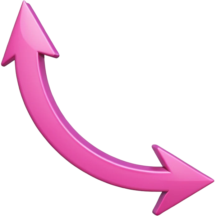 Pink curved arrow emoji