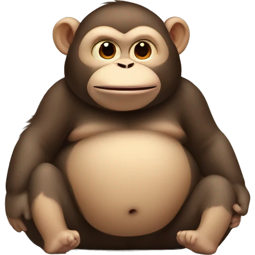 chubby monkey  with a belly emoji