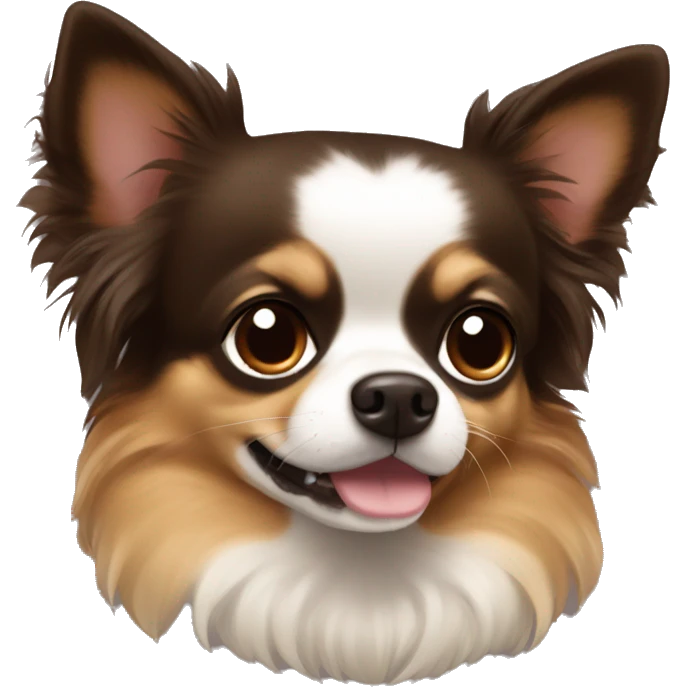 Dark Brown long haired chihuahua mixed with Pomeranian emoji
