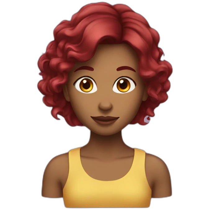 Fille cheveux bordeaux emoji