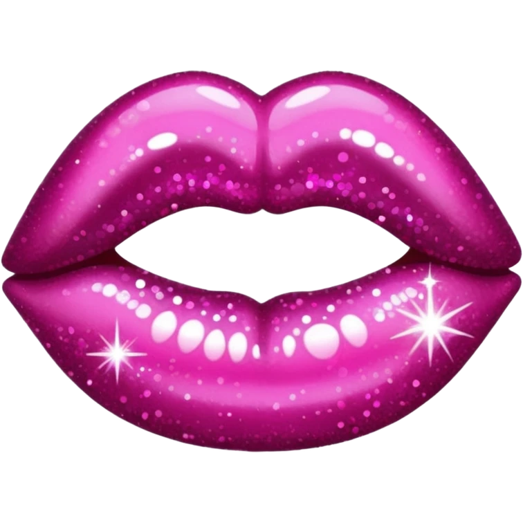 glitter dark pink kiss  emoji