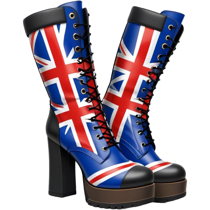 Union Jack flag platform boots emoji