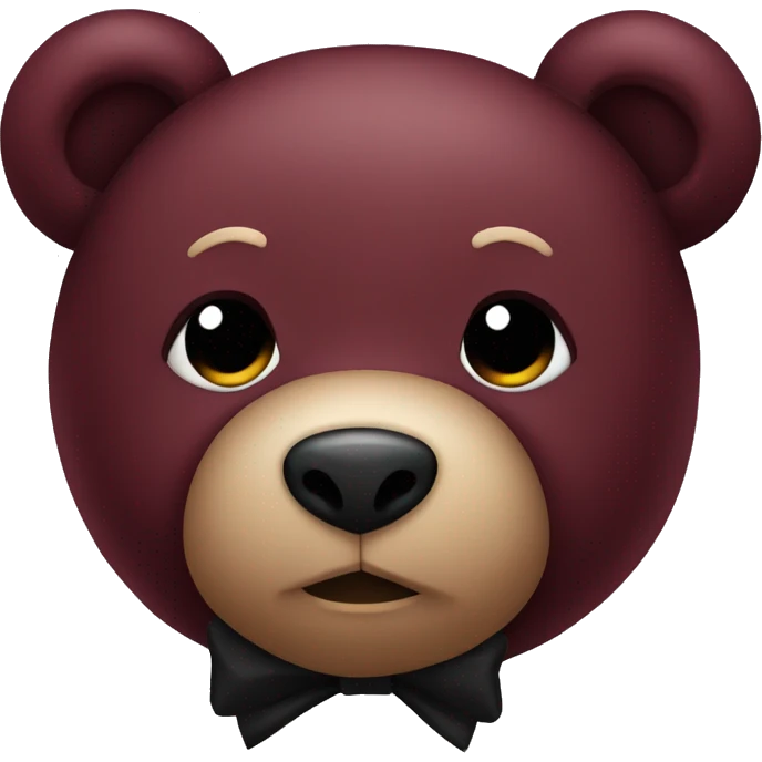 maroon teddy bear with black bow emoji