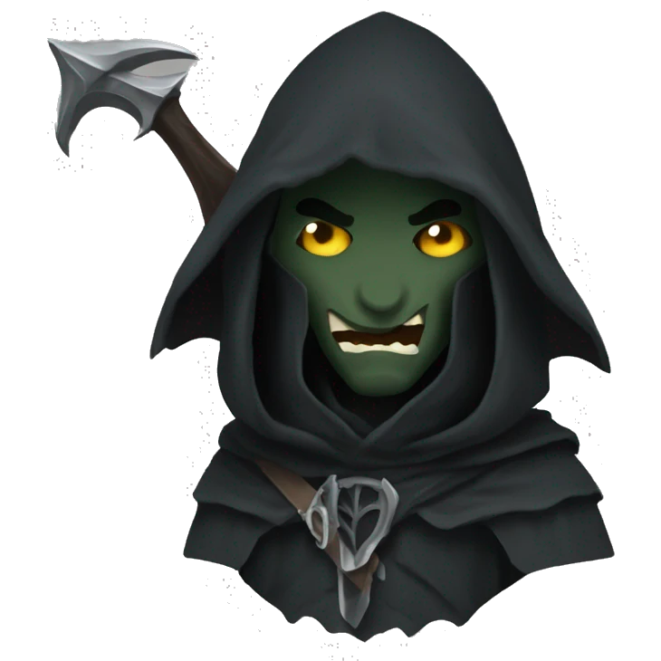 Nazgûl from lord of the rings trilogy, headshot, in the style of apple emojis emoji