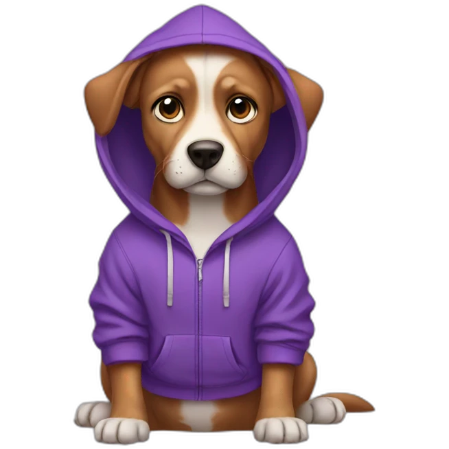 dog with purple hoodie emoji