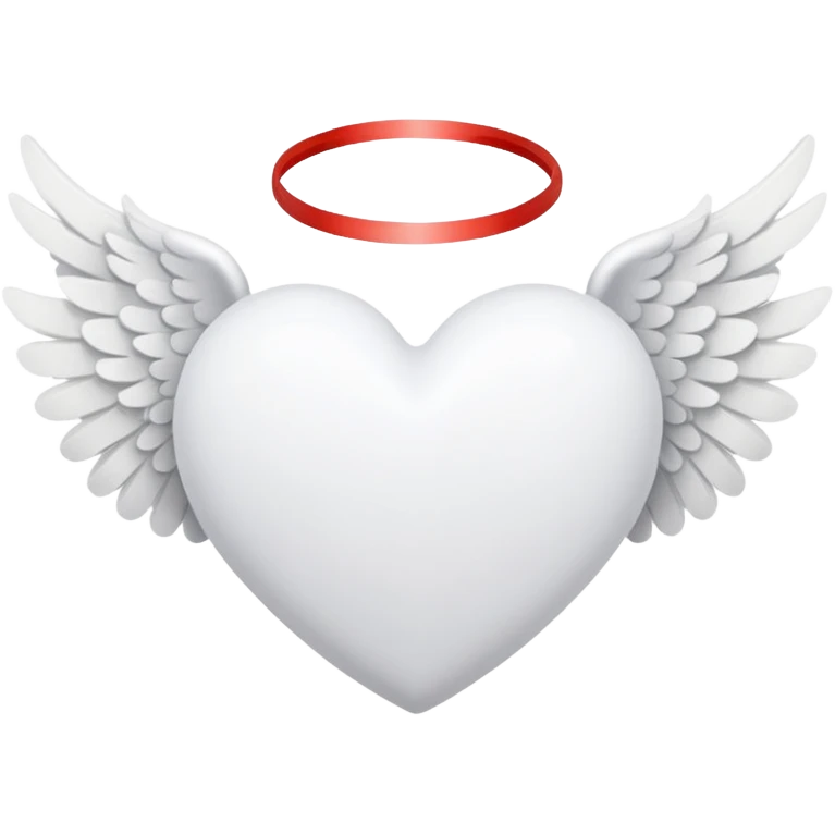 white heart with angel wings emoji