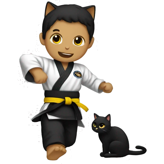 Black cat Black belt jiu-jitsu  emoji