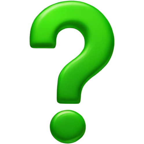 question mark, green emoji