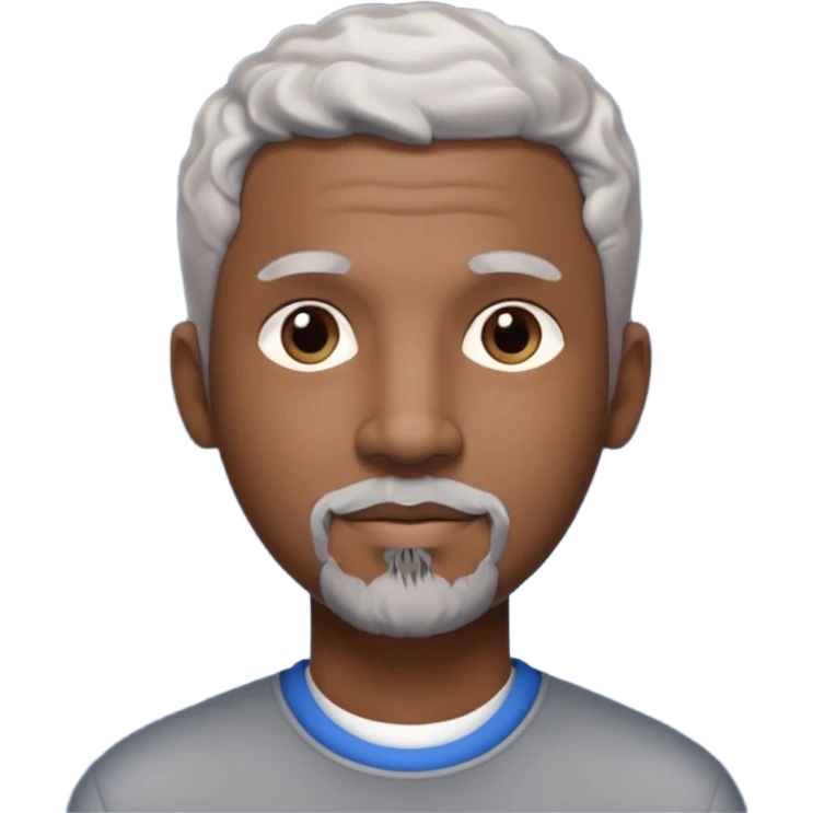 A cool debinaire black man with a very short wavy gray haired crew cut and a very short trimmed goatee beard saying goodnight. emoji