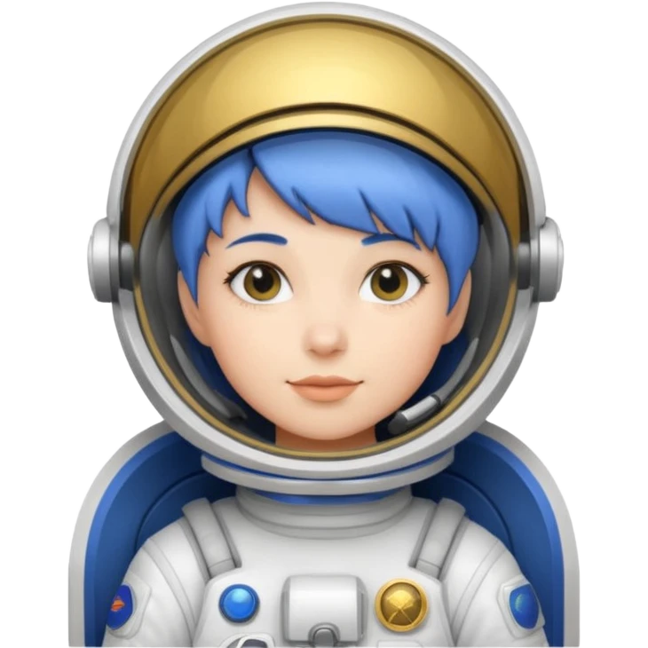 Female astronaut with short blue hair emoji