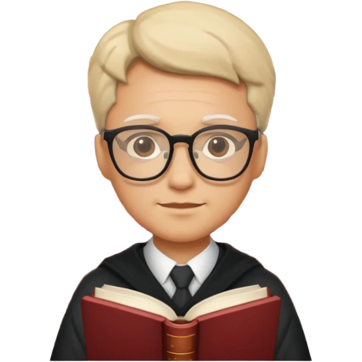 face with glasses and two books, representing deep experience and wisdom, classic apple emoji style emoji