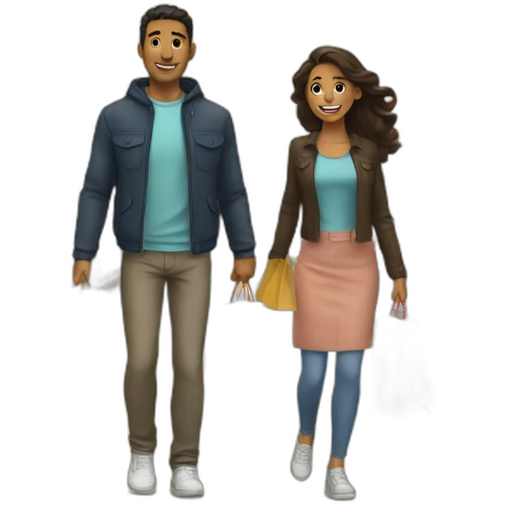 latin couple shopping together emoji