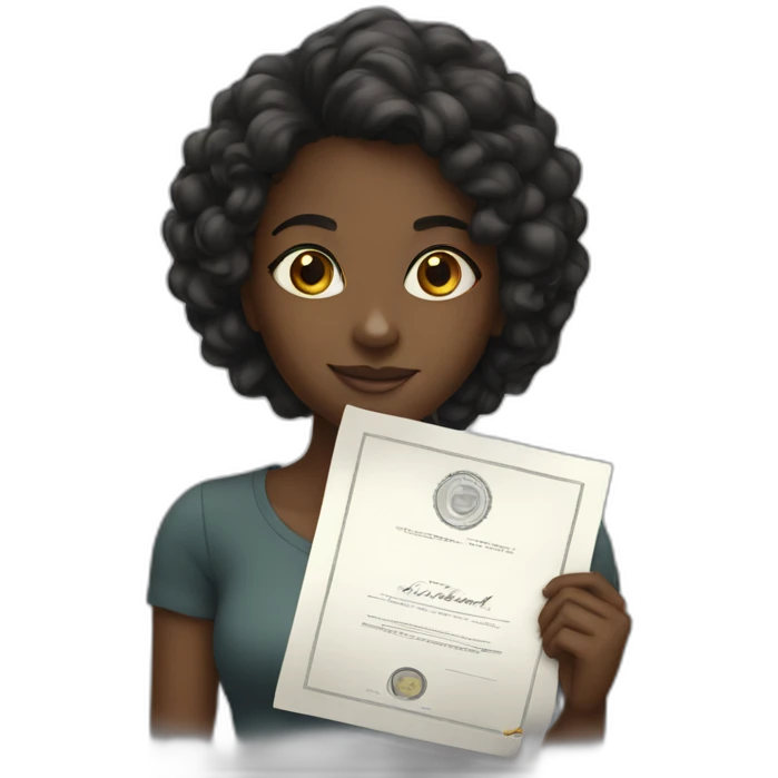Black girl with certificate  emoji