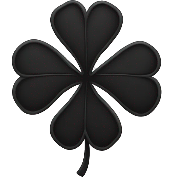 black 5 leaf clover emoji