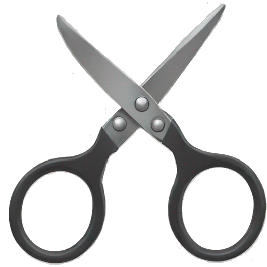 scissors cutting a circle in half emoji