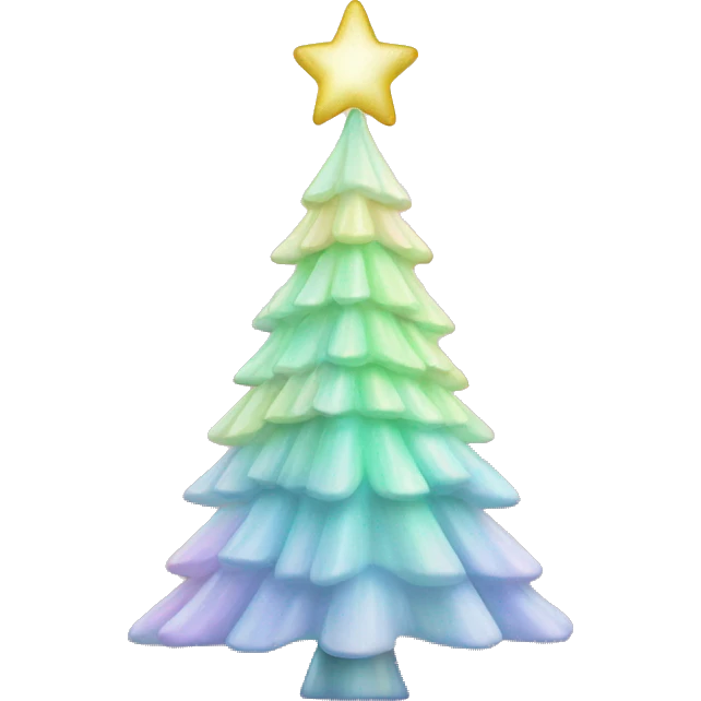 Pastel iridescent Christmas tree emoji