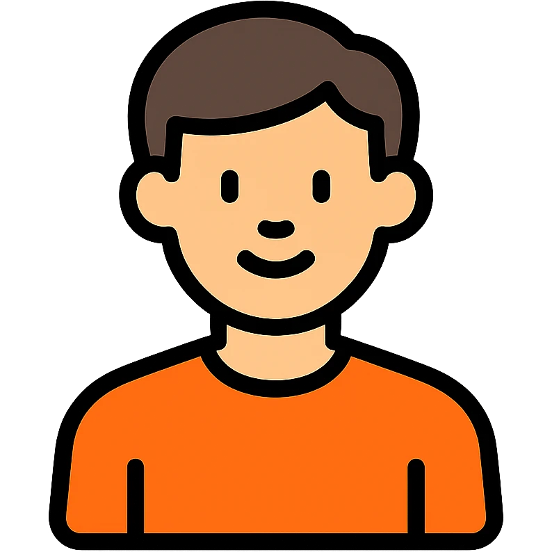 man with orange shirt emoji