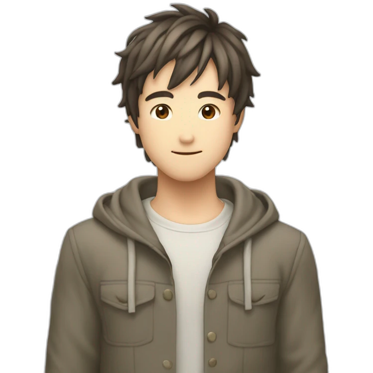 男性、エアリーショートヘア、赤茶髪 emoji