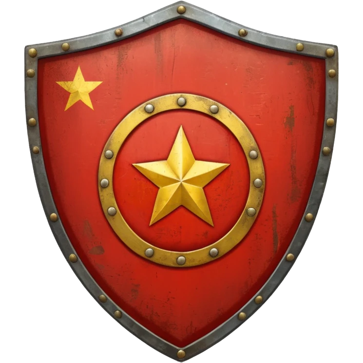 generate a very realistic shield with the USSR flag emoji
