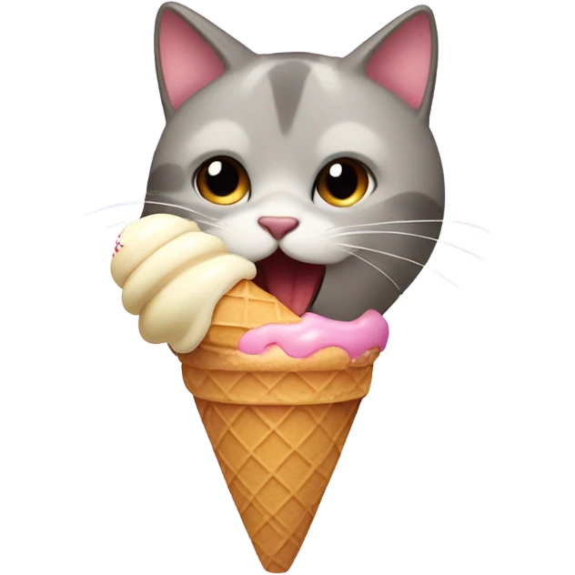 cat eating ice cream emoji