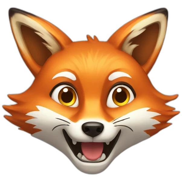 Fox with amazed expression emoji
