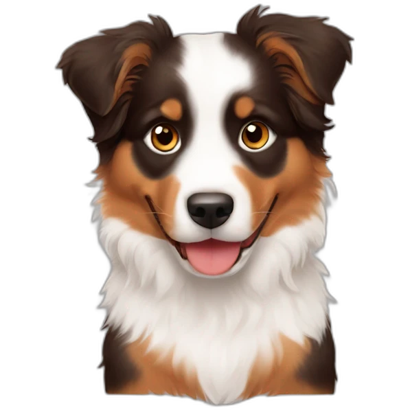 An Australian shepherd puppy red tri emoji