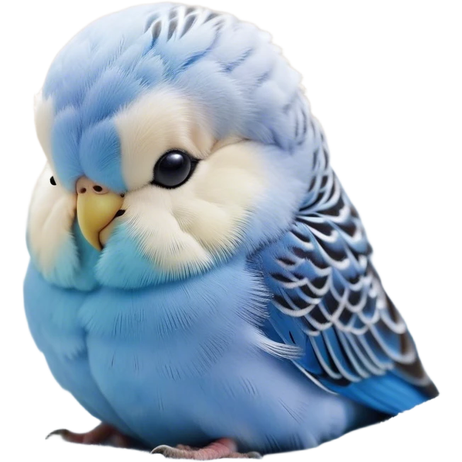 Meme-Worthy Cute Sleeping Blue Budgie Portrait Emoji, Head resting peacefully with a contented smile, showcasing a petite, delicate build and a luxuriously soft blue feathered fur, eyes shut in a serene nap, Simplified yet hilariously adorable features, highly detailed, glowing with a soft, drowsy light, high shine, relaxed and utterly lovable, stylized with an air of playful laziness, bright and heartwarming, soft glowing outline, capturing the essence of a comically sleepy budgie, so meme-worthy it feels like it could instantly become the next viral sensation of adorable slumber! emoji