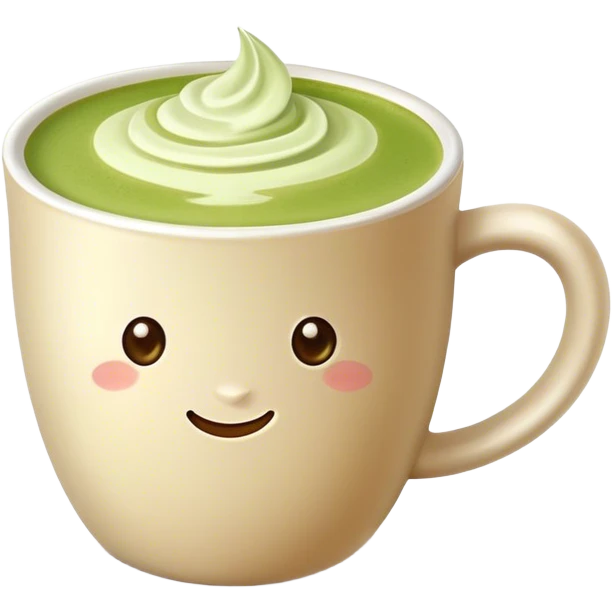 realistic Matcha latte in realistic beige colored mug emoji