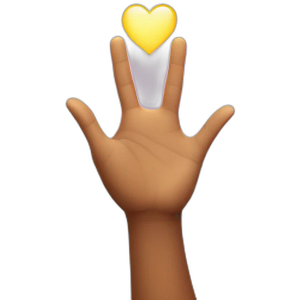 Hand heart shine emoji