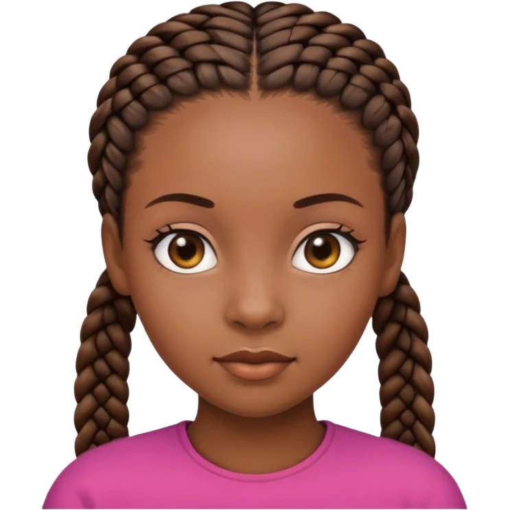 Black girl with round face and cornrows emoji