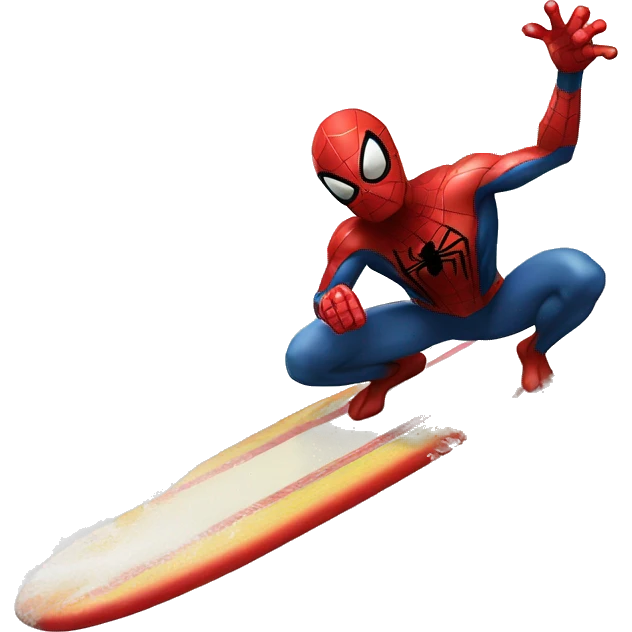 Spiderman surfing emoji