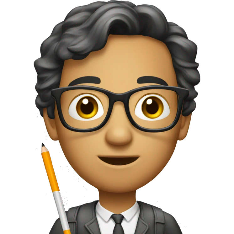 nerd with pencil and pape emoji