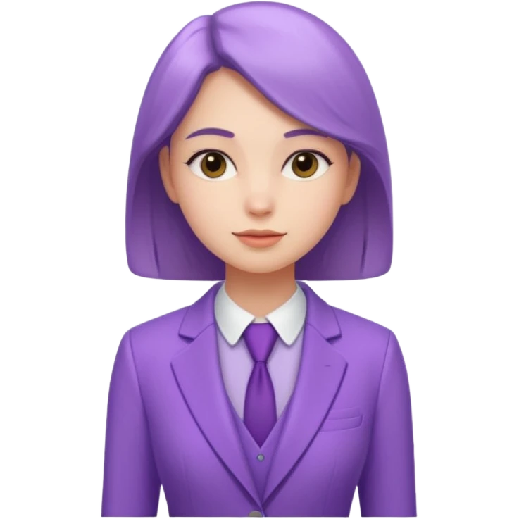 lavender-purple girl's Suit, smooth rounded neckline, simple design, glossy surface, plain background. Negative: Girls, only suit. emoji