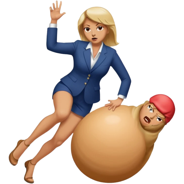 woman kicking donald trump in the testicles emoji