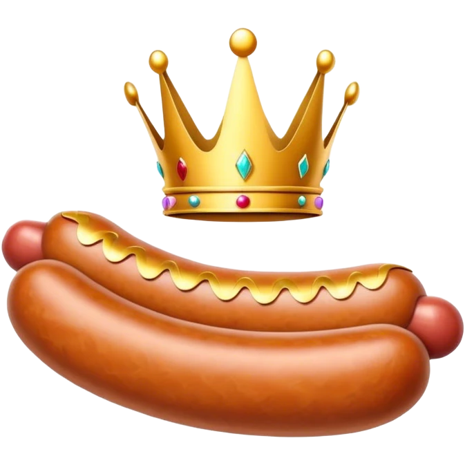 Sausage with crown on top of it emoji