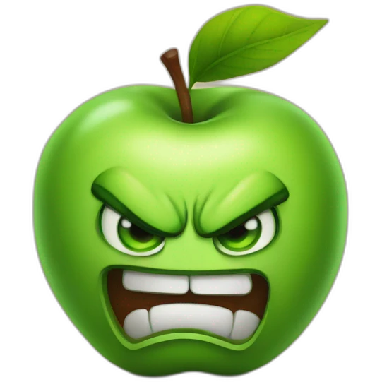 Angry grren apple emoji