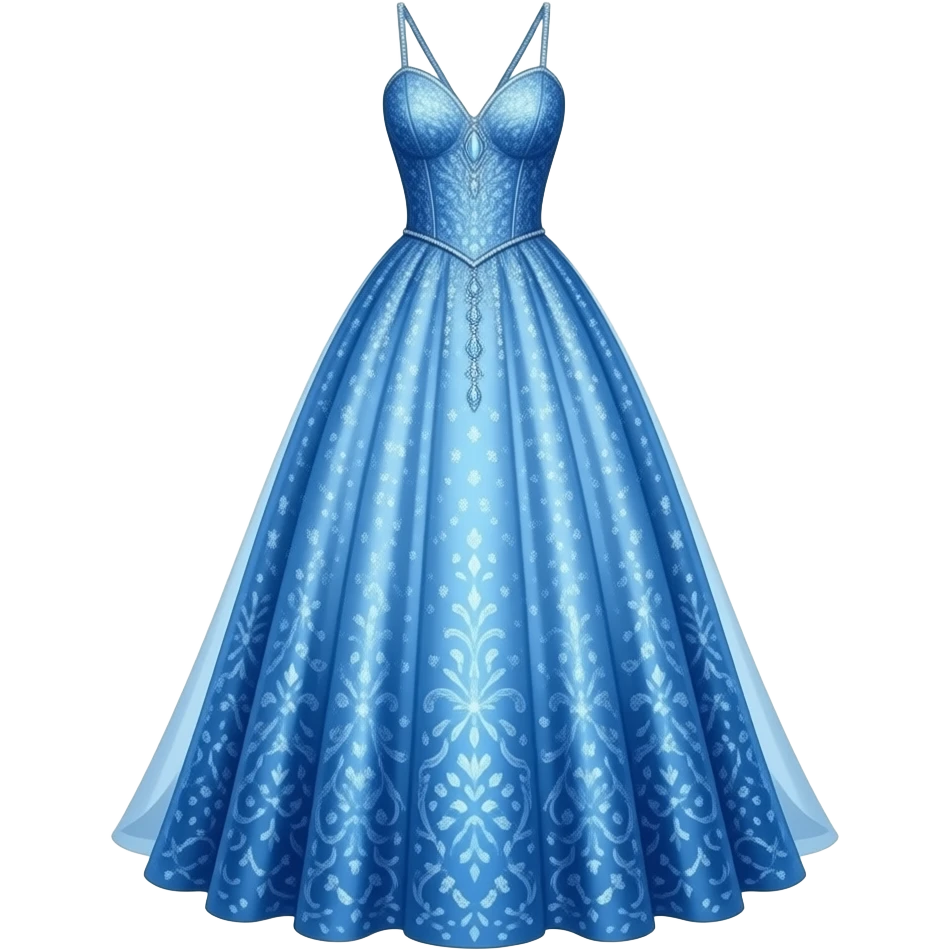 Sparkly long blue dress emoji