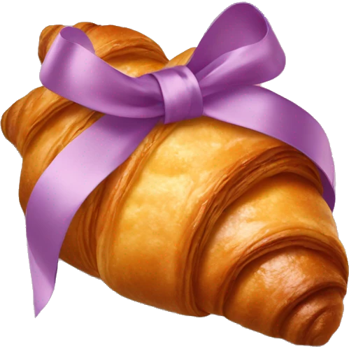 A croissant tied with a silk ribbon emoji