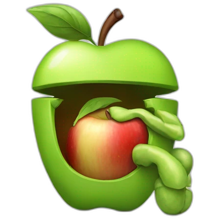 Apple eating Bugdroid emoji