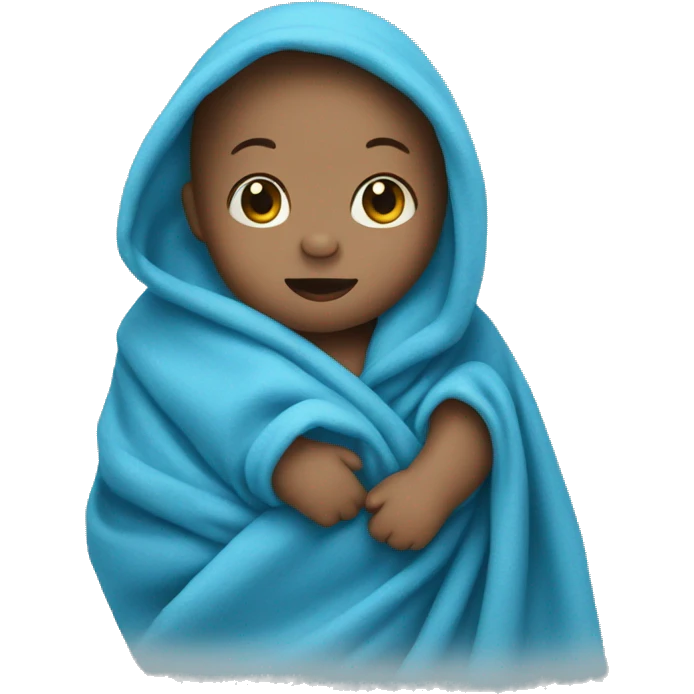 a little baby wrapped in blue blanket emoji