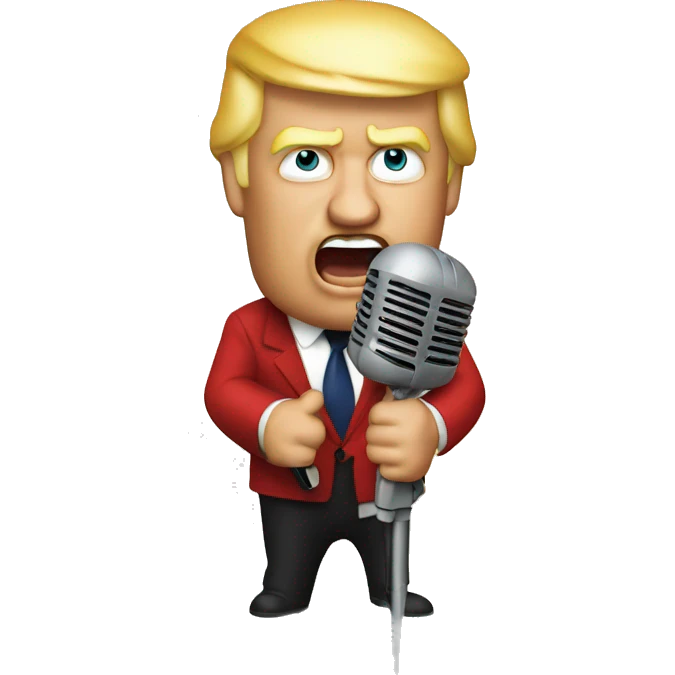 Trump rapping with microphone emoji
