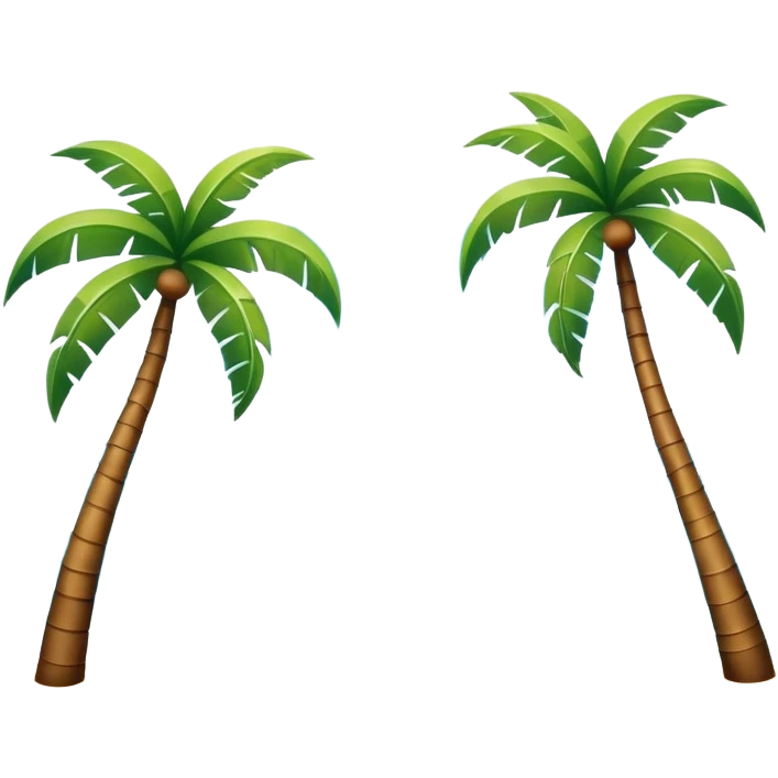 sunny beach with palm trees and waves emoji