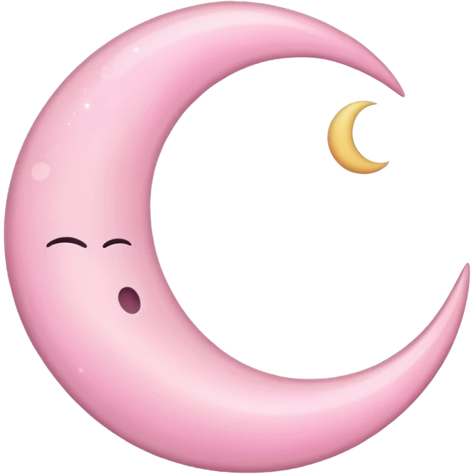 pink crescent moon  emoji