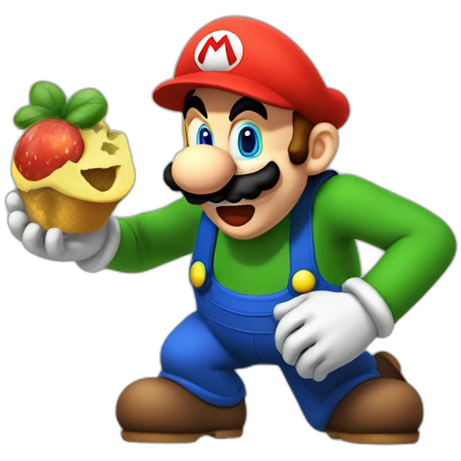 Mario eating Luigi emoji