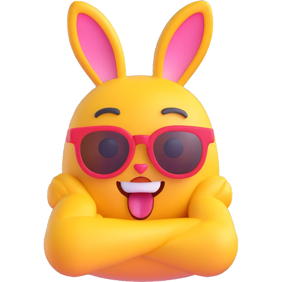 bad bunny as a 3D emoji character emoji