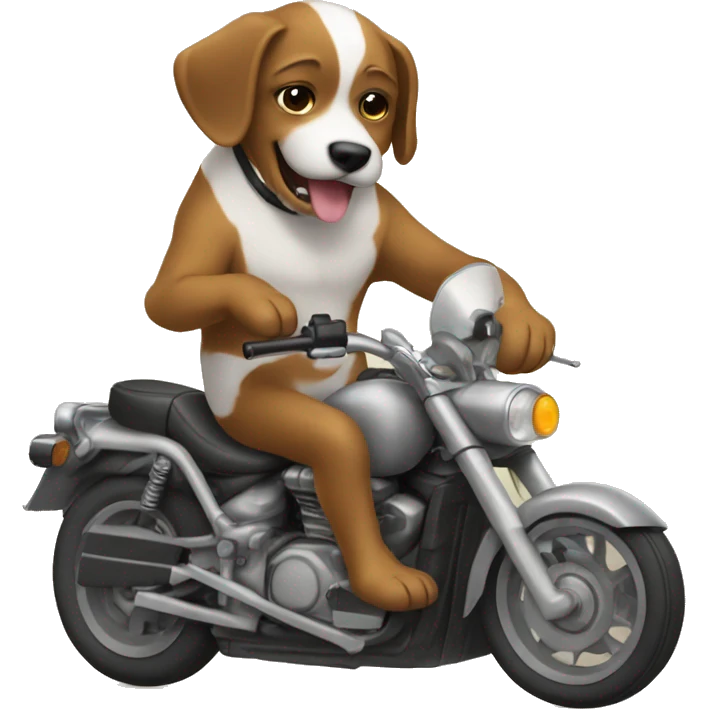 Perro manejando una moto emoji
