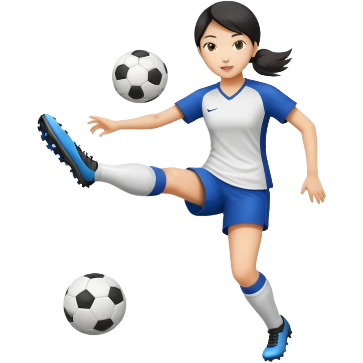 asian female playing soccer emoji