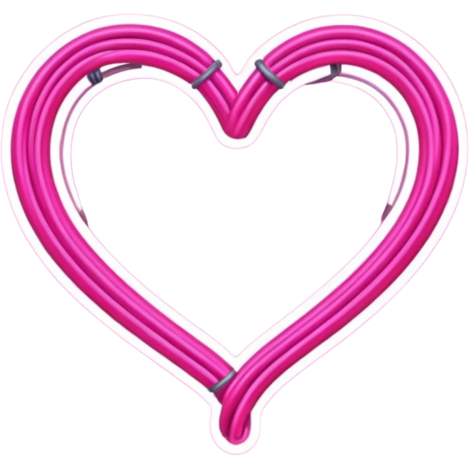 Neon lasso heart emoji